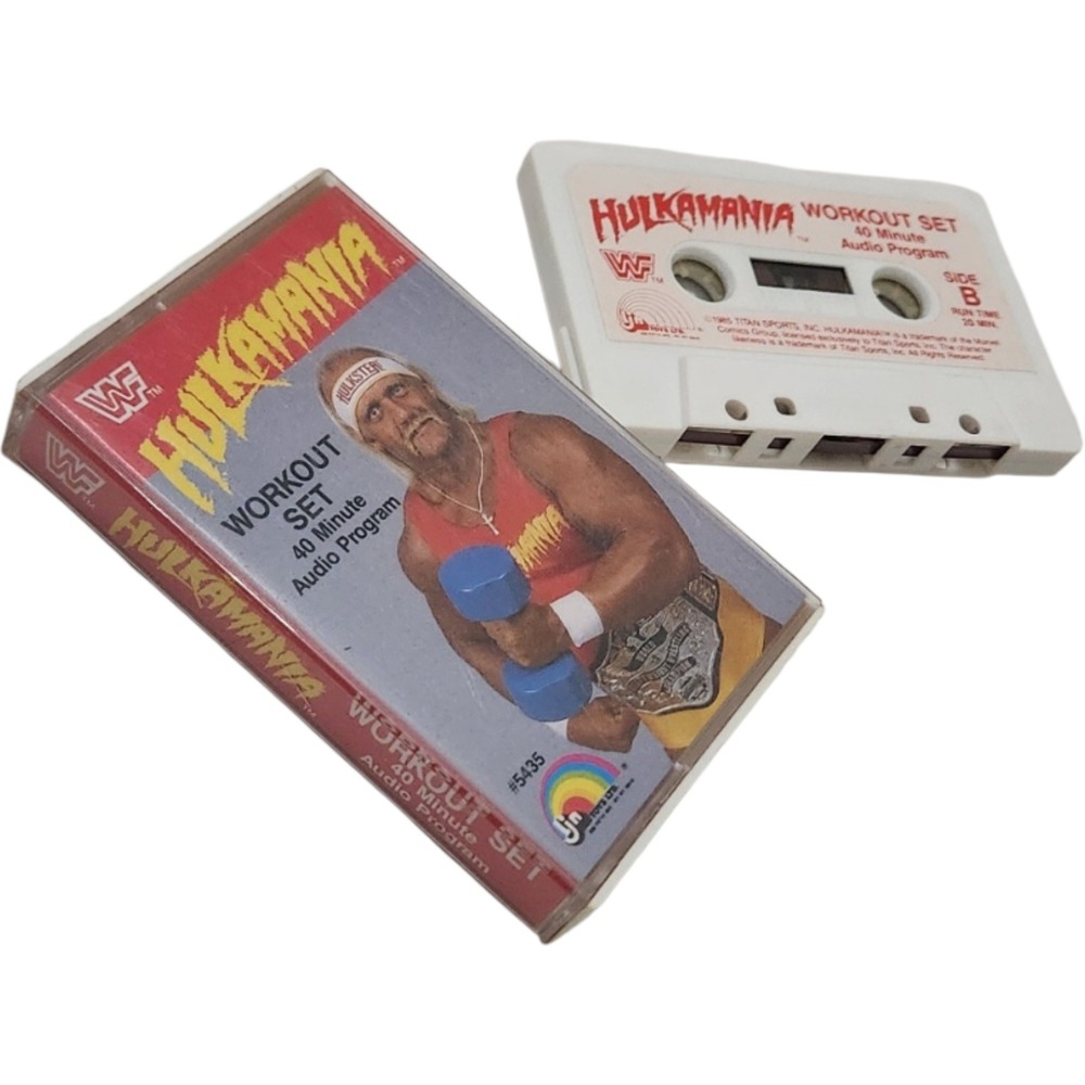 Vintage 1985 Hulk Hogan Hulkamania Workout Set Cassette Tape WWF LJN #5435